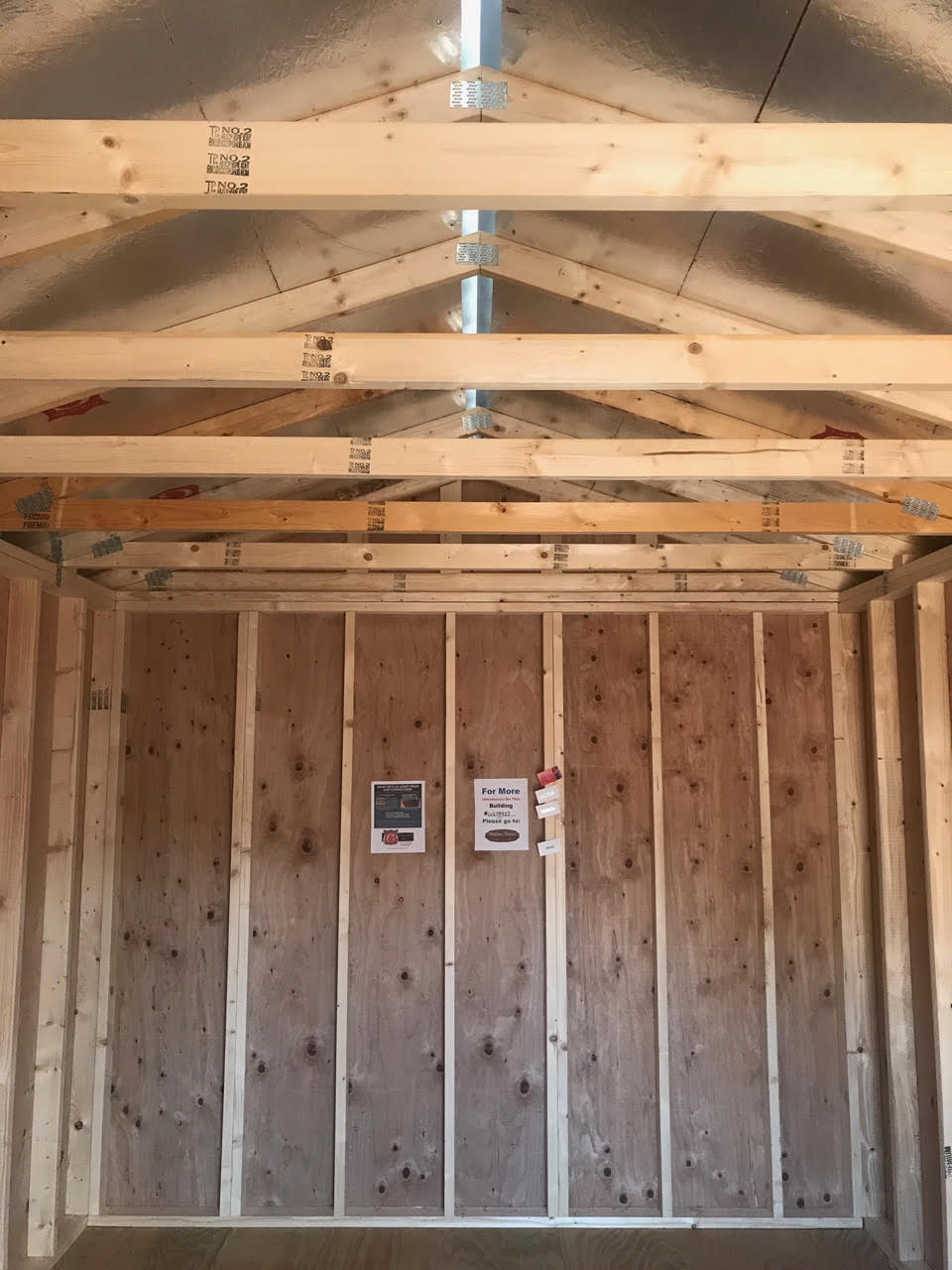 10x16 utility shed-chestnut brown & white trim-179413